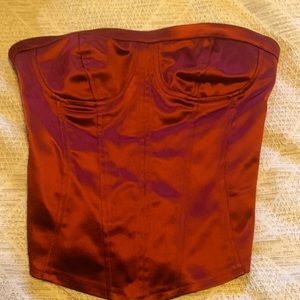 A red satin bralette